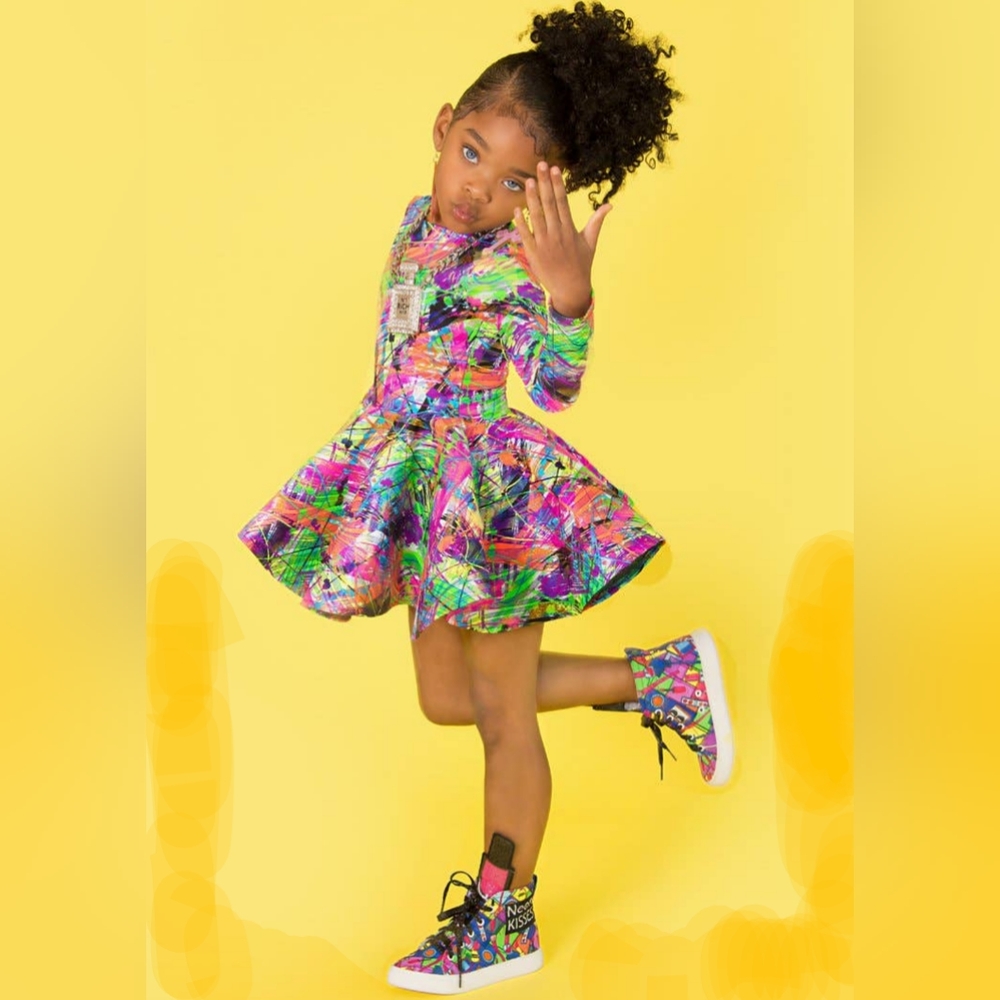 Neon Kiss Paint Splash Dress